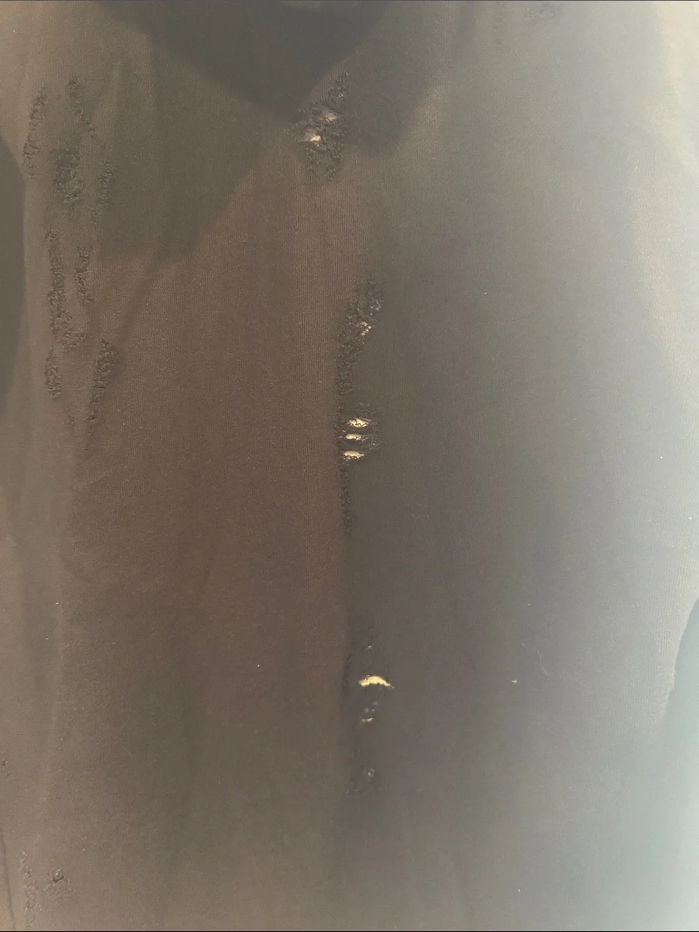 Divided H&M Distressed Black Hooded Cardigan Size M